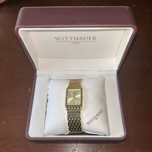Vintage 1980s WITTENAUER Gents‎ Wrist Watch - Gold Mesh Style Bracelet E4